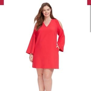 Cold shoulder shift dress